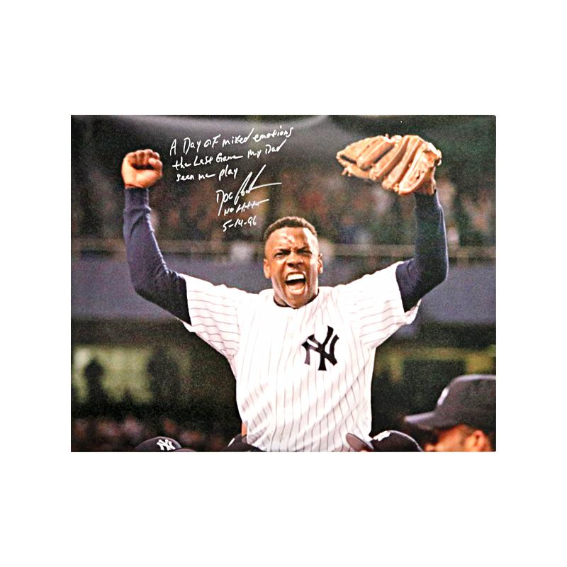 Dwight Gooden Autographed & Inscribed No Hitter 16x20 Celebratory Photo