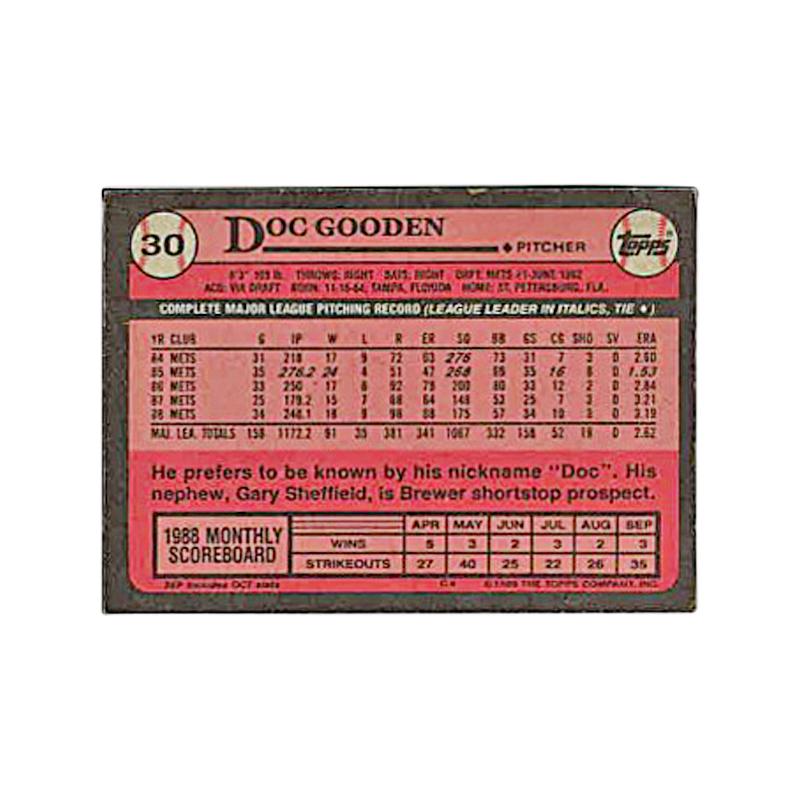 Autographed Dwight “Doc” Gooden #10 New York Mets Road Career Stats Je – To  Die For Collectibles