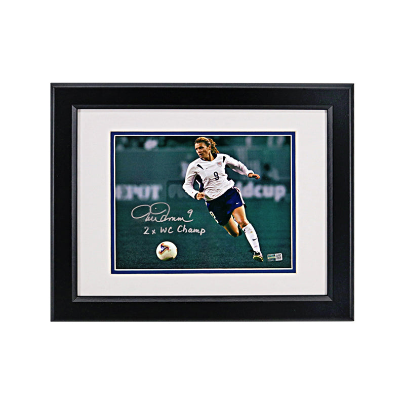 Mia Hamm USWNT Autographed Signed Inscribed '2x WC Champ' Framed 8x10 Spotlight Photograph  (CX Auth)