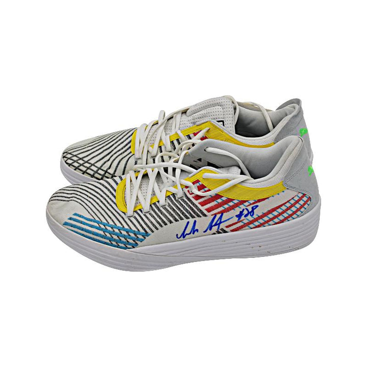 Isaiah Stewart Detroit Pistons Autographed & Game Used Puma Clyde All-Pro Multicolor Sneakers Size 16