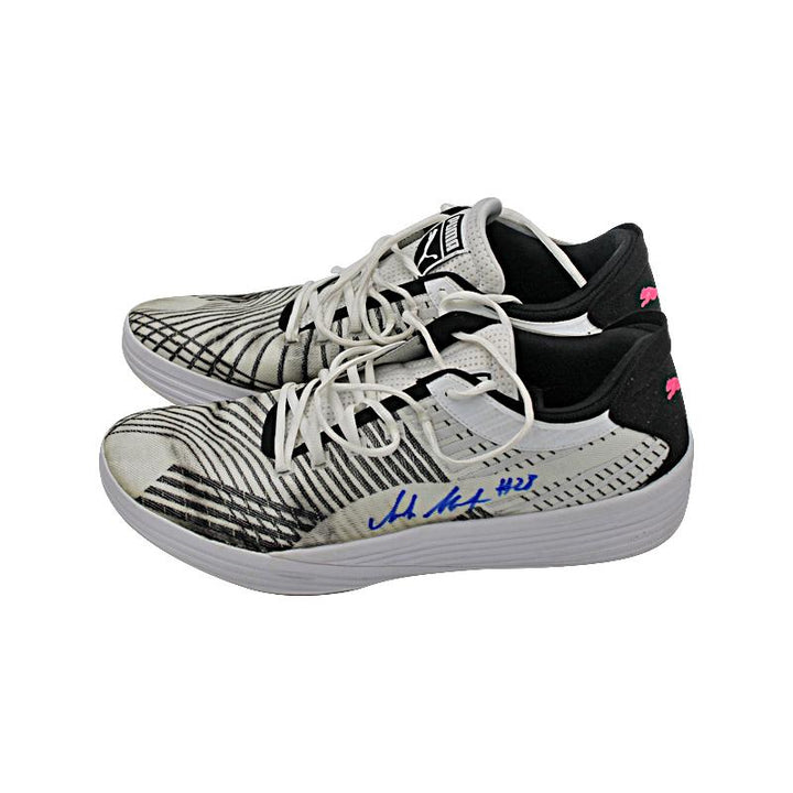 Isaiah Stewart Detroit Pistons Autographed & Game Used Puma Clyde All-Pro Black/White Sneakers Size 16