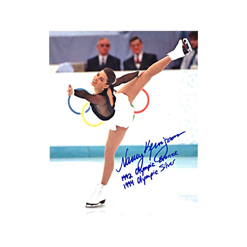 Nancy Kerrigan Team USA Autographed & Inscr. "1992 Olympic Bronze, 1994 Olympic Silver" 8x10 Photo