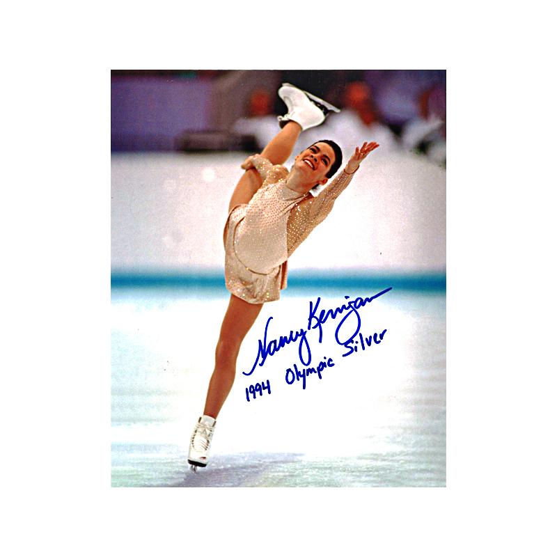 Nancy Kerrigan Team USA Autographed & Inscr. "1994 Olympic Silver" 8x10 Photo (wearing beige)