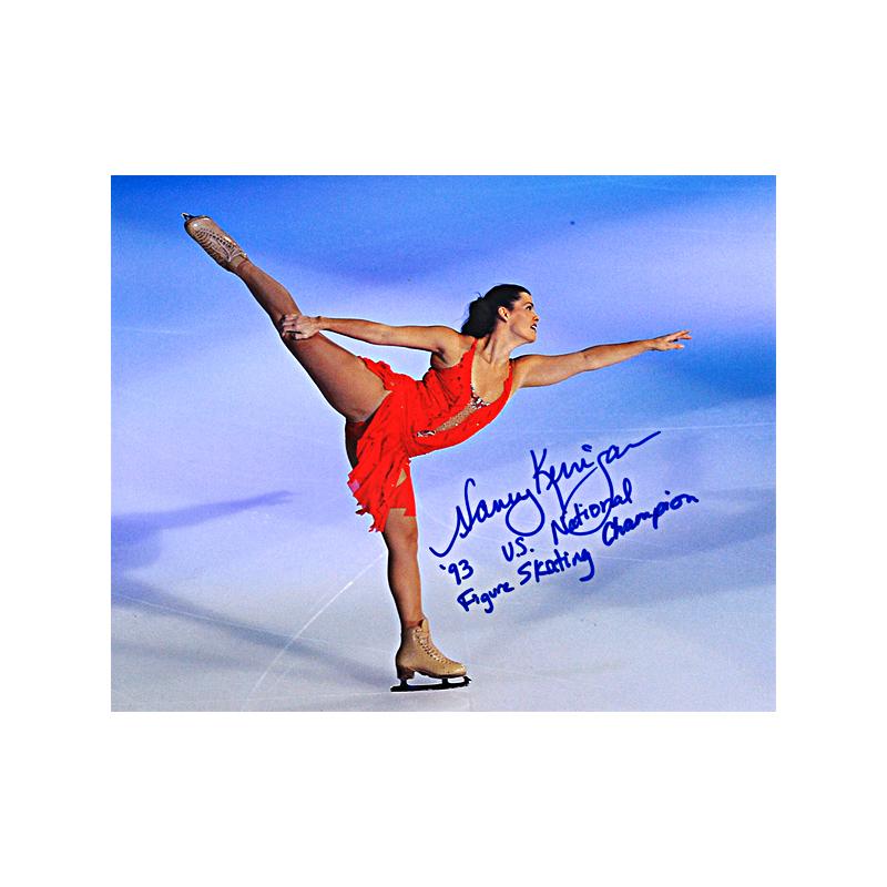 Nancy Kerrigan Team USA Autographed & Inscr. "93 US National Figure Skating Champion" 8x10 Photo (wearing red)