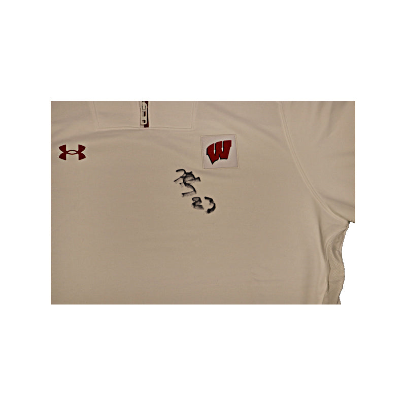 Hilary Knight Autographed University of Wisconsin Under Armour 3/4 Zip White Pullover Size Large