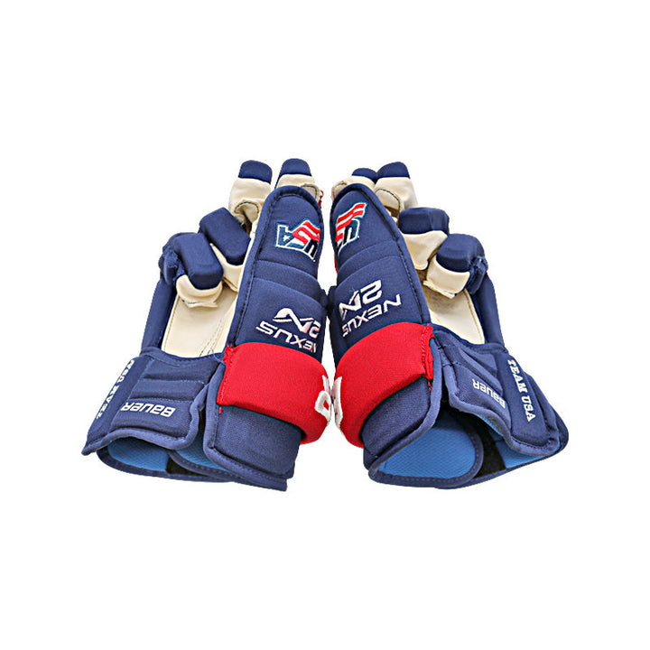Hilary Knight Autographed Team USA Pair of Practice Worn Bauer Nexus 2N Hockey Gloves (One Glove Signed)