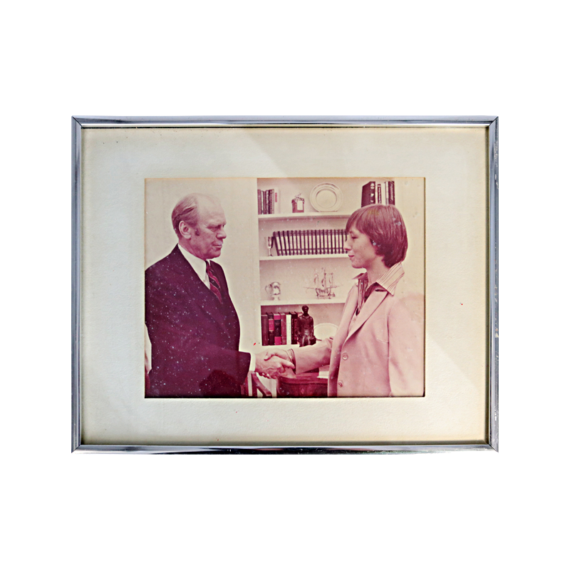 Set of 2 Martina Navratilova Photos: With Gerald Ford Framed 11x14 Photo & Nancy Lieberman 5x7 Photo
