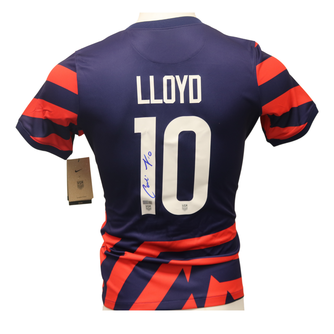 Carli Lloyd USWNT 2019 Autographed Blue/Red Away Replica Jersey (CX Auth)