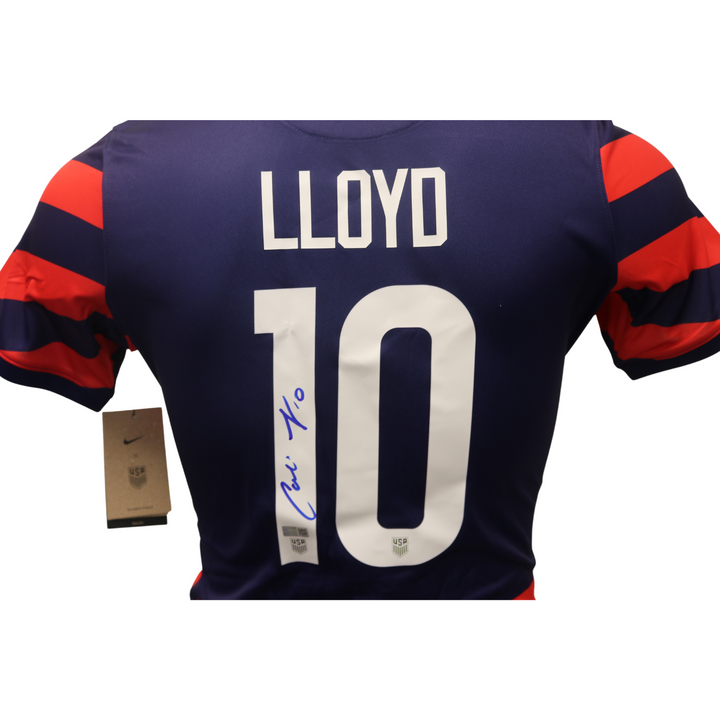 Carli Lloyd USWNT 2019 Autographed Blue/Red Away Replica Jersey (CX Auth)