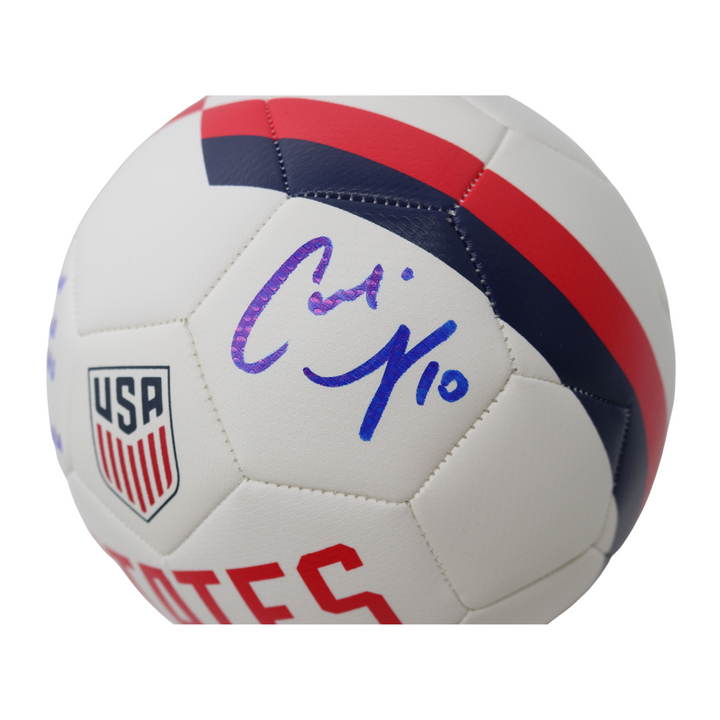 Carli Lloyd USWNT Autographed and Insc. w/ USWNT Stats Team USA Soccer Ball (CX Auth)