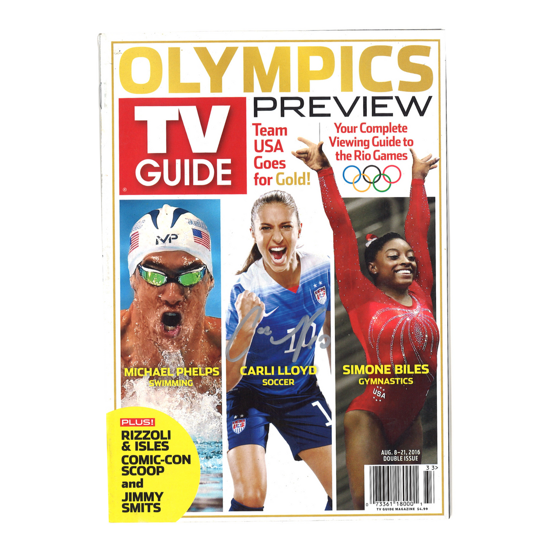 Carli Lloyd USWNT Autographed Olympic Preview TV Guide dated August '16 (CX Auth)