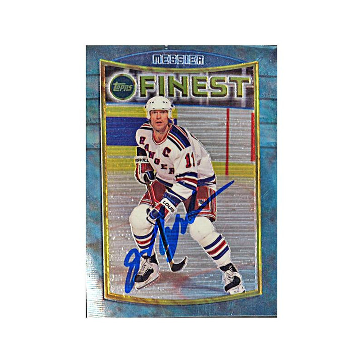 Mark Messier New York Rangers Autographed 1995 Topps Finest Trading Card