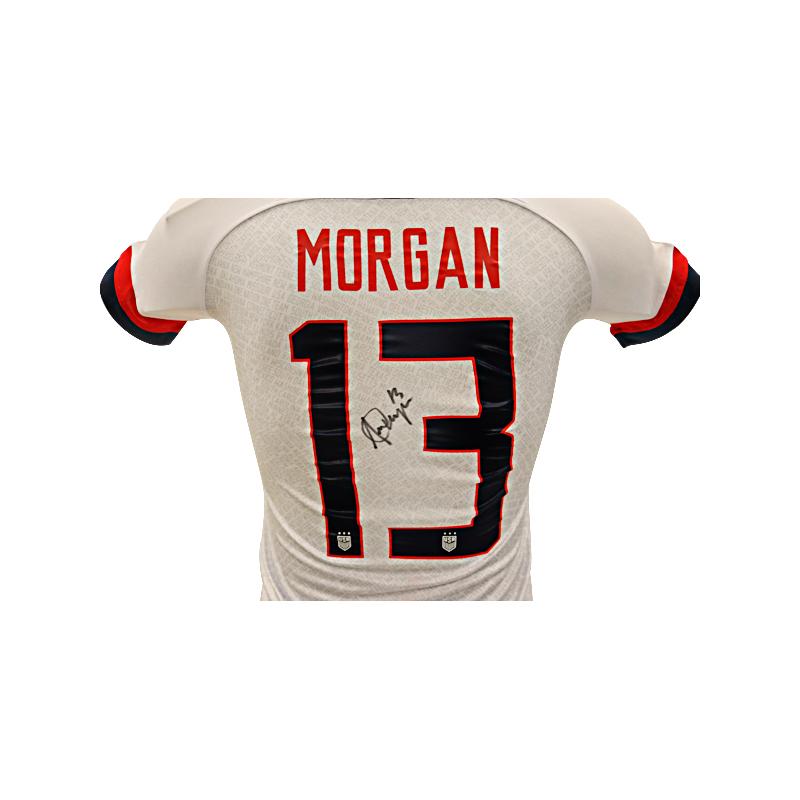 Alex Morgan Autographed USWNT 2019 White Home Replica Jersey - Size S Autographed in Black