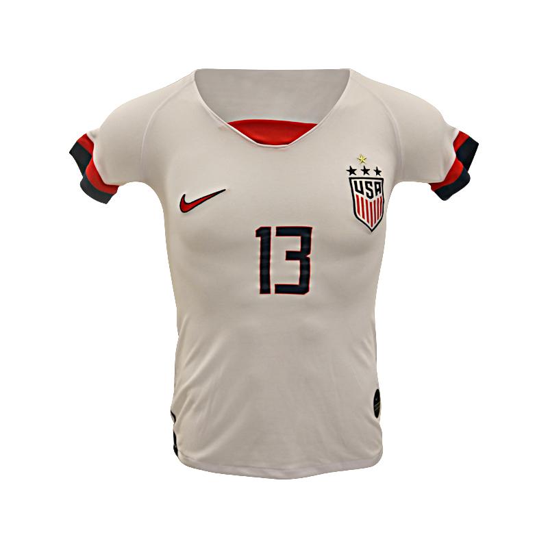 Alex Morgan Autographed USWNT 2019 White Home Replica Jersey - Size S Autographed in Black