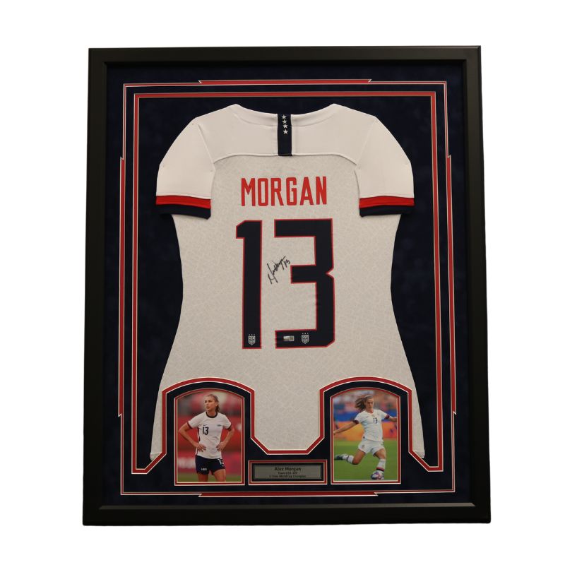 Alex Morgan Autographed USWNT 2019 White Home Replica Jersey with Elite Framing (CX Auth)