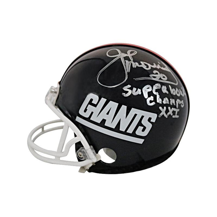 Joe Morris New York Giants Autographed and Insc. "Super Bowl Champs XXI" MiniHelmet