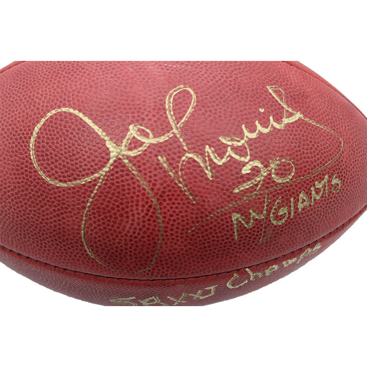 Joe Morris New York Giants Autographed and Insc. "NY Giants SBXXI Champs" Football
