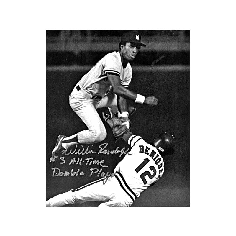 Willie Randolph Autographed and Insc. "#3 All.Time Double Plays" 8x10 Photo