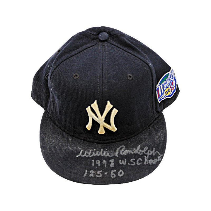 Willie Randolph New York Yankees Game Used, Autographed and Insc. "1998 W.S. Champs, 125-60" Hat