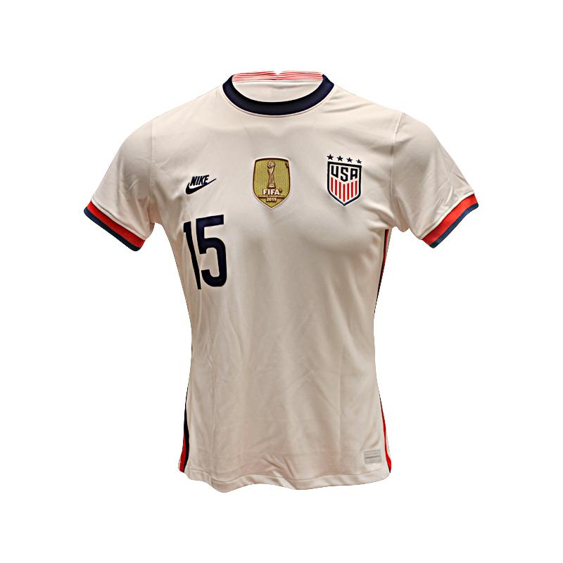 Megan Rapinoe Autographed & Inscribed "Olympic Gold" USA Soccer Jersey with Gold 2019 FIFA World Cup Champions Patch (Size L)