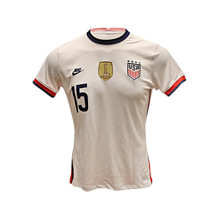 Megan Rapinoe Autographed & Inscribed "Olympic Gold" USA Soccer Jersey with Gold 2019 FIFA World Cup Champions Patch (Size L)