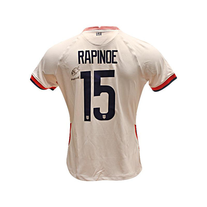 Megan Rapinoe Autographed & Inscribed "Olympic Gold" USA Soccer Jersey with Gold 2019 FIFA World Cup Champions Patch (Size L)