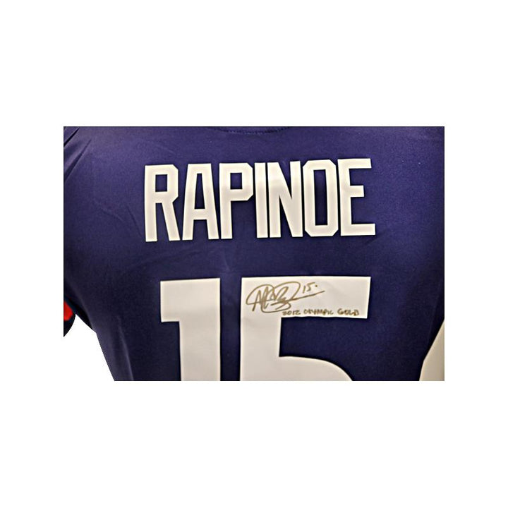 Megan Rapinoe Autographed & Inscr. "2012 Olympic Gold" Blue Jersey Size L