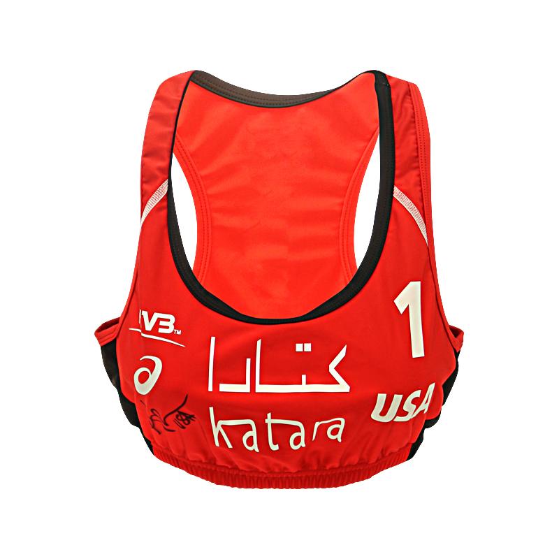 April Ross Team USA Autographed Katara Cup Match Worn Red Top Size L