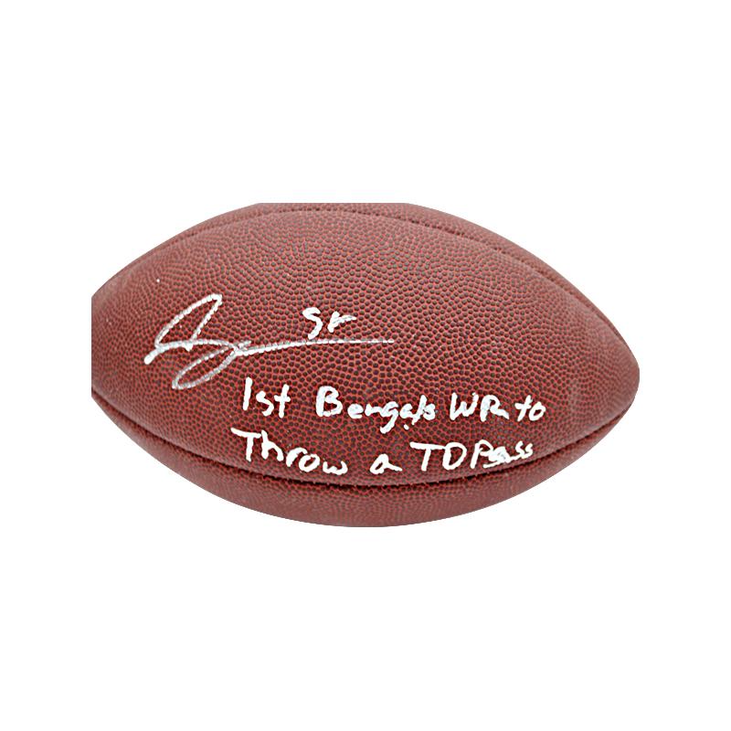 Mohamed Sanu Cincinnati Bengals Autographed & Inscr. "1st Bengals WR to Throw a TD Pass" Replica NFL Duke Football