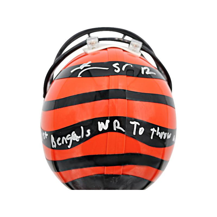 Mohamed Sanu Cincinnati Bengals Autographed & Inscr. "1st Bengals WR to Throw a TD Pass" Bengals Mini-Helmet