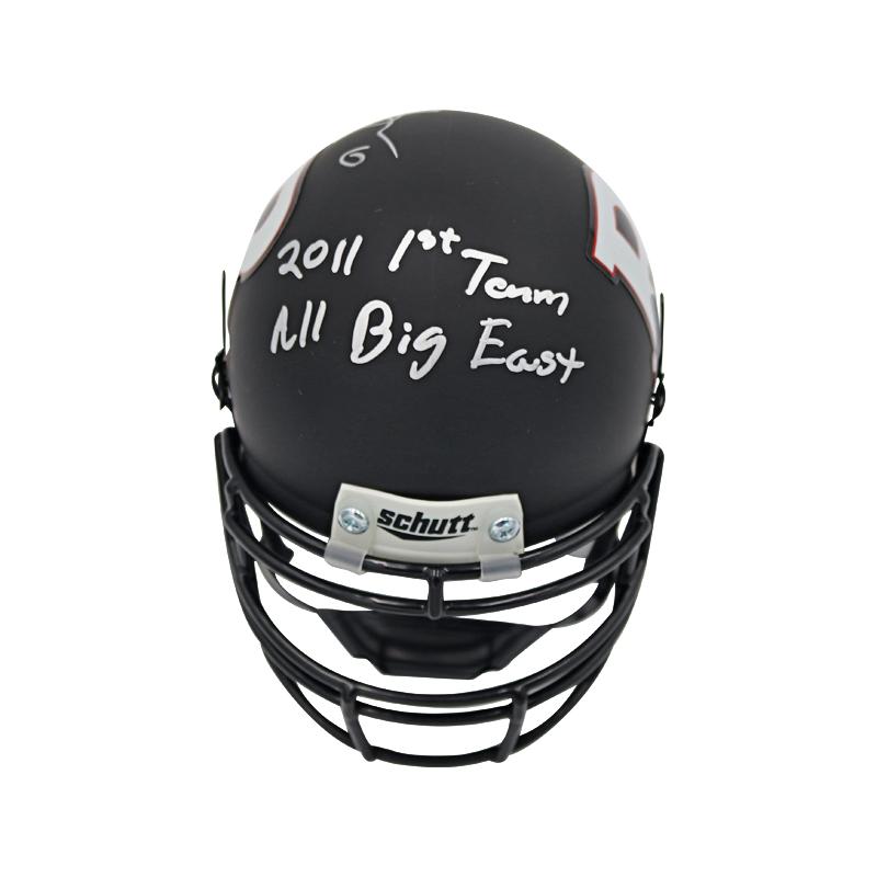 Mohamed Sanu Rutgers University Autographed & Inscr. "2011 1st Team All Big East" Rutgers Mini-Helmet