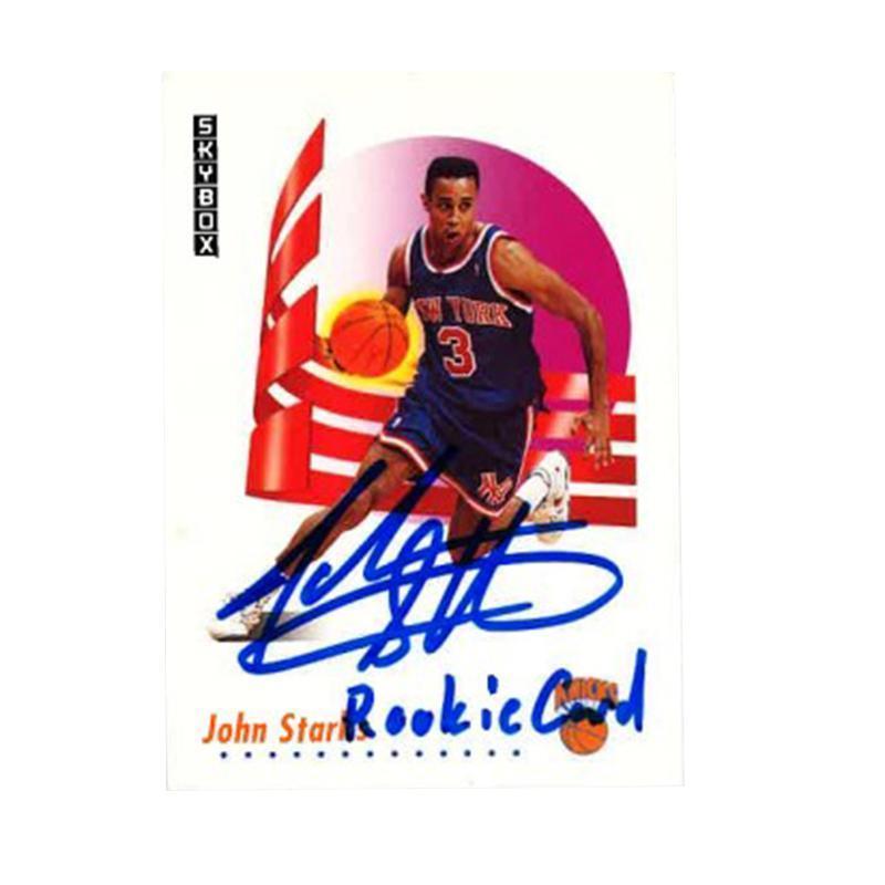 John Starks Autographed and Inscribed "Rookie Card" 1991 Skybox Rookie Card, Autographed in Blue