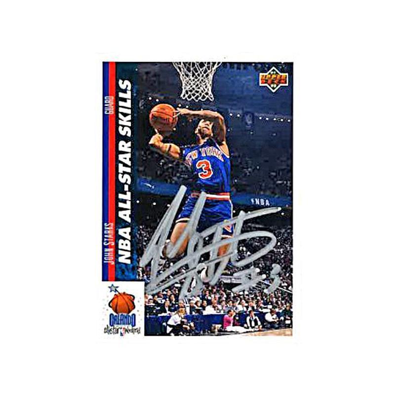 John Starks Autographed and Inscribed #3 1992 Upper Deck Trading Card