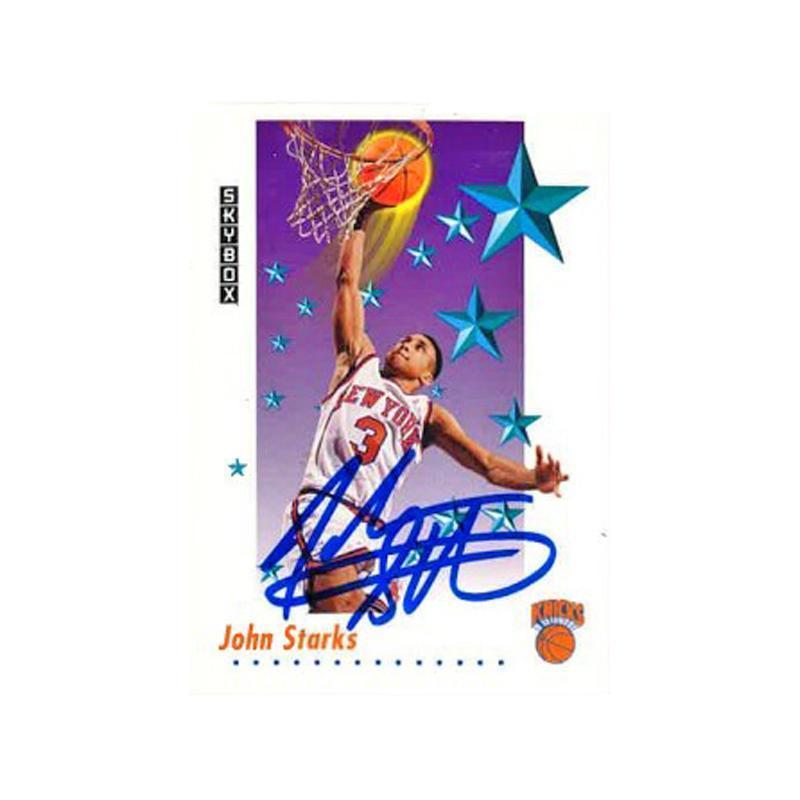 John Starks Autographed 1992 Skybox Trading Card