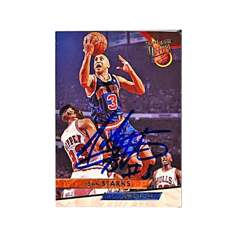 John Starks Autographed and Inscribed #3 1993 Fleer Trading Card