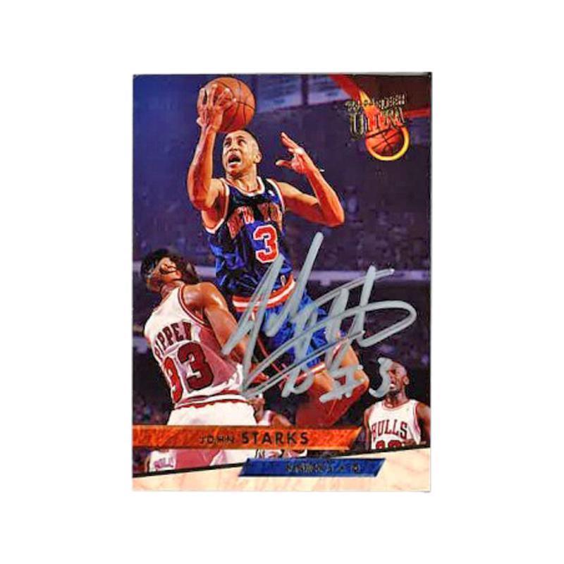 John Starks Autographed and Inscribed #3 1993-94 Fleer Trading Card