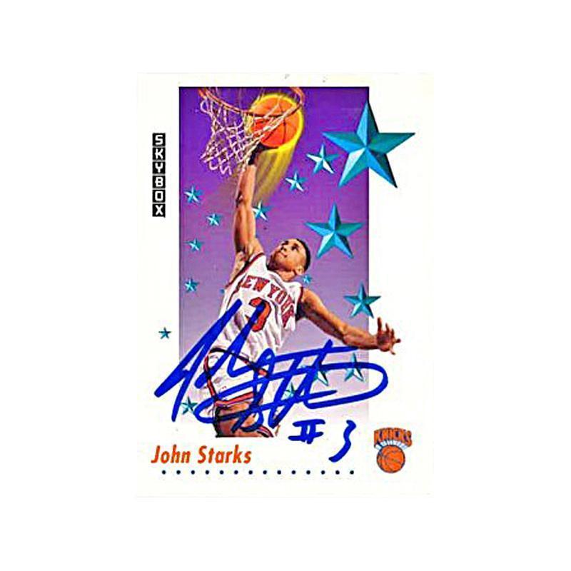 John Starks Autographed and Inscribed 1992 Skybox Trading Card