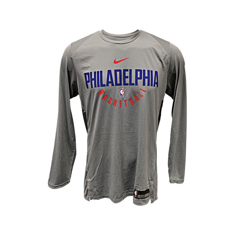 Philadelphia 76ers Gray Long Sleeve Shirt (Size L)