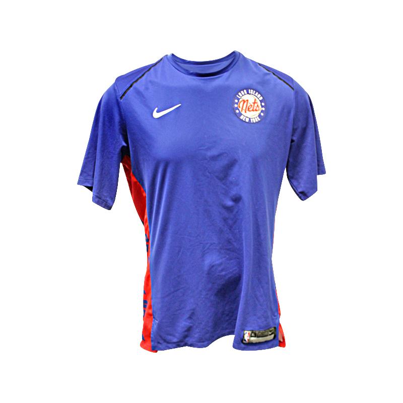 Long Island Nets Blue Nike Issued Warm Up Shirt (Size XL)