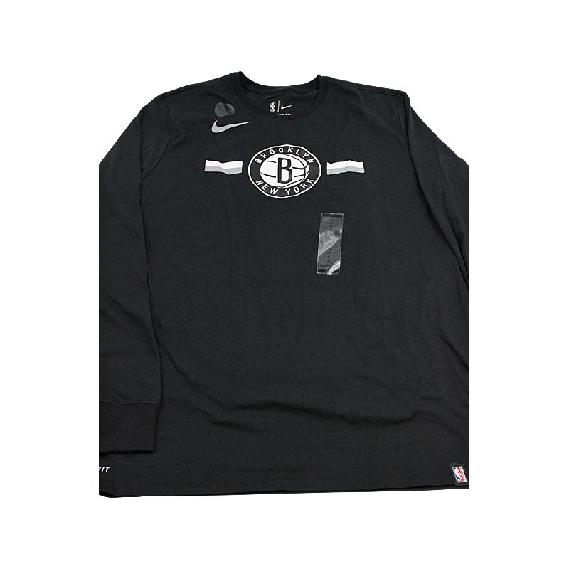 Brooklyn Nets Nike Team Issued Black Long Sleeve Shirt (Size XL)