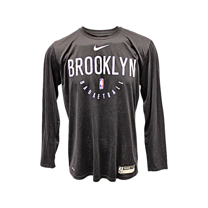 Brooklyn Nets Black Practice Issue Warm Up Shirt (Size XL)