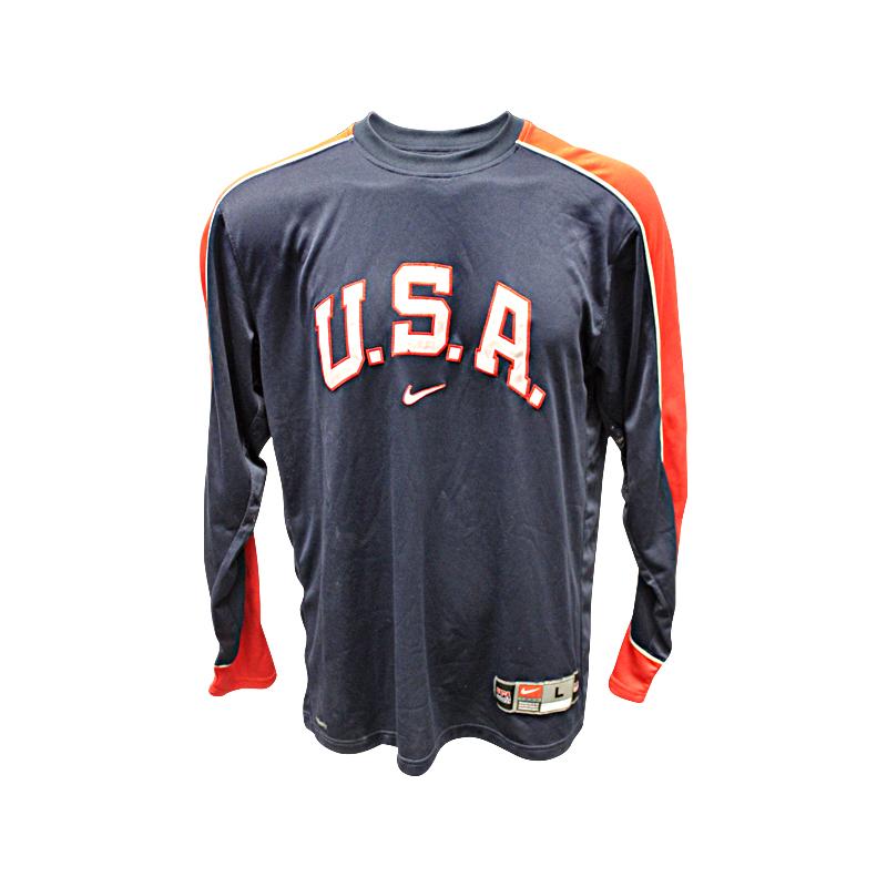 (RARE) Nike Team USA Blue Warm Up Shirt (Size L)