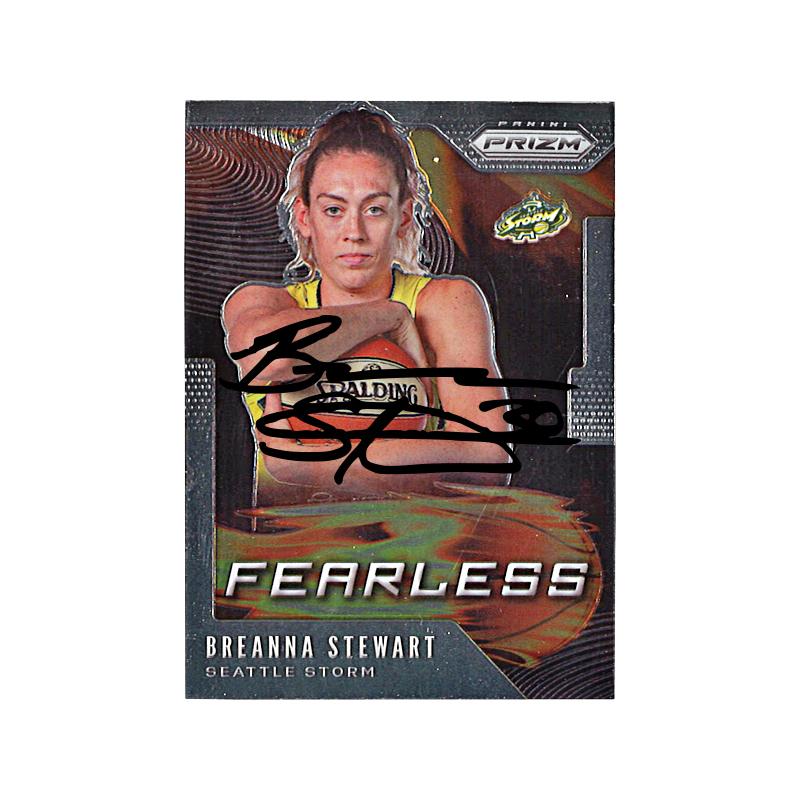 Breanna Stewart Seattle Storm Autographed 2020 Panini Prizm "Fearless" Trading Card