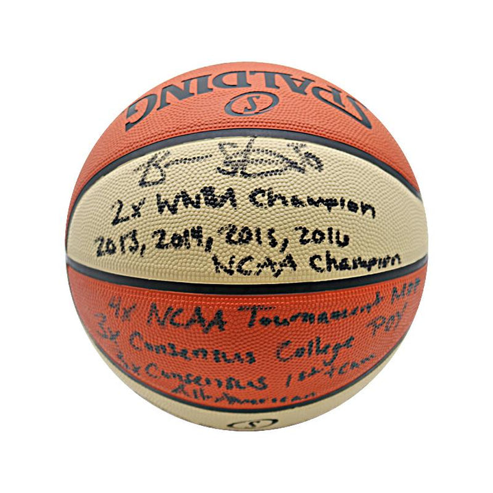 Breanna Stewart Seattle Storm and UConn Autographed & Inscribed Career Stat Basketball (CX Auth)