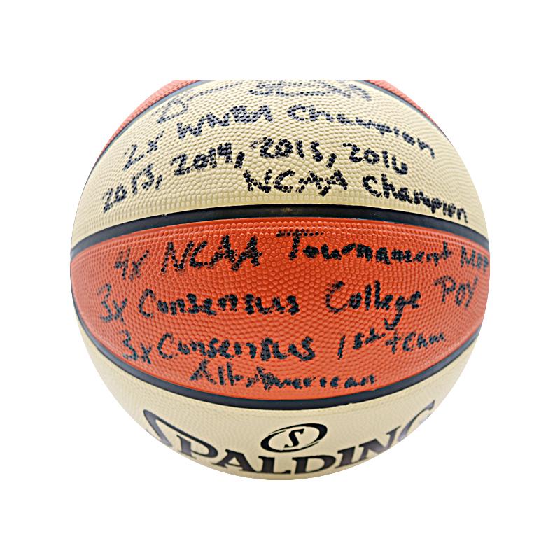 Breanna Stewart Seattle Storm and UConn Autographed & Inscribed Career Stat Basketball (CX Auth)