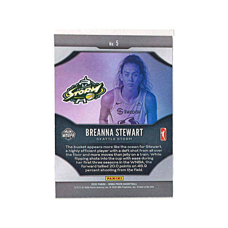 Breanna Stewart Seattle Storm Autographed 2020 Panini Prizm Fireworks Trading Card  (CX Auth)
