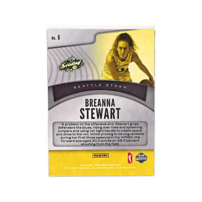 Breanna Stewart Autographed 2020 Panini Prizm Dominance Trading Card  (CX Auth)
