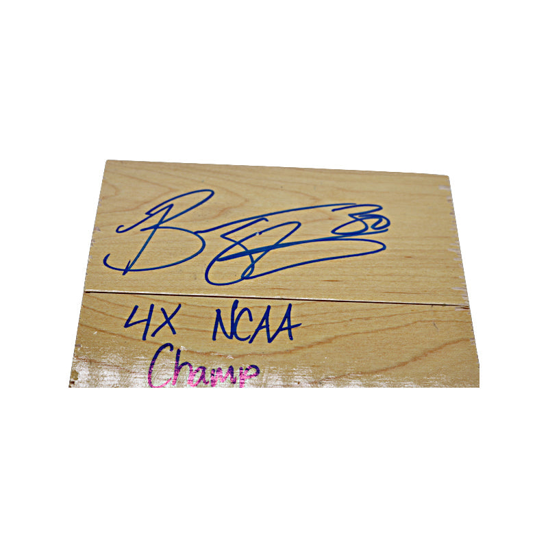 Breanna Stewart UConn Autographed and Inscr. "4x NCAA Champ" Authentic 6x6 Piece of Women's 2016 NCAA Final Four Court with Nameplate (CX Auth)