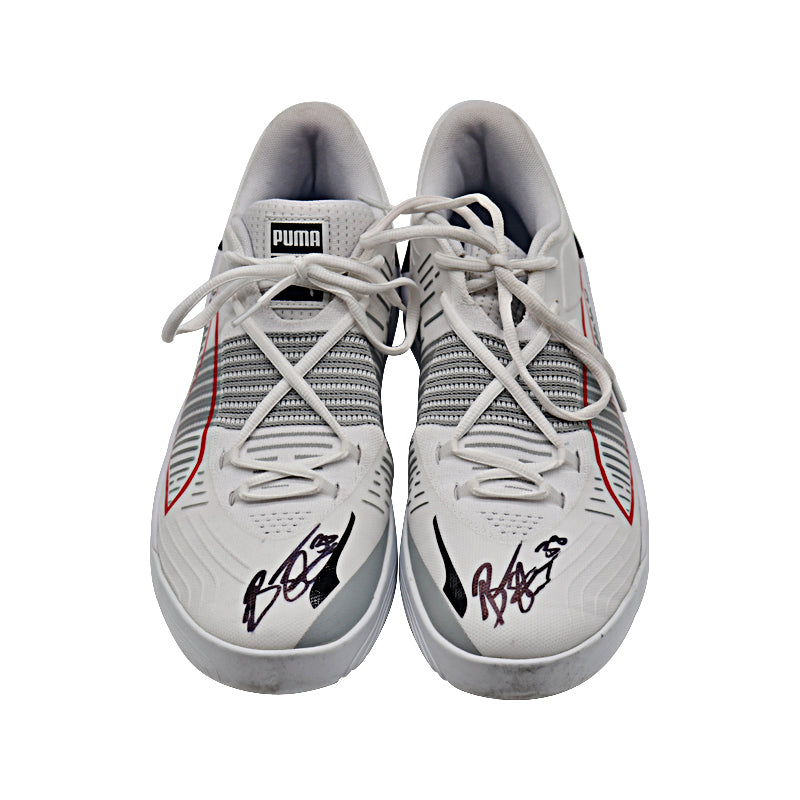 Breanna Stewart Autographed 2021 WNBA Game Used Pair of Puma White Nitro Size 12 Sneakers