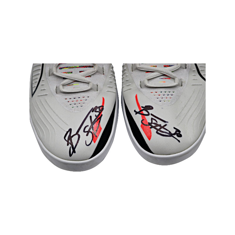 Breanna Stewart Autographed 2021 WNBA Game Used Pair of Puma White/Highlight Stripe Nitro Size 12 Sneakers
